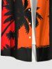 Tenue de Plage Grande Taille Mignon Contrastant Imprimé Cocotier pour la Plage - Noir 