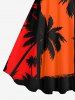 Tenue de Plage Grande Taille Mignon Contrastant Imprimé Cocotier pour la Plage - Noir 