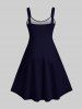 Robe Débardeur Hawaïen Ombrée Cocotier Imprimé Grande Taille - Bleu profond XXS