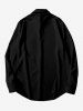 Plus Size Distressed Frayed Skull Striped Print Halloween Button Shirt For Men -  