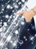 Plus Size Glitter Sparkling Galaxy Star Light Beam Print Hawaii Split Pocket A Line Midi Dress -  
