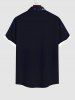 Plus Size Glitter Sparkling Galaxy Star Light Beam Print Hawaii Button Pocket Shirt For Men -  