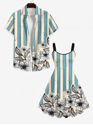 Costume de Plage Grande Taille Imprimé Géométrique à Rayures Colorées - Vert clair 