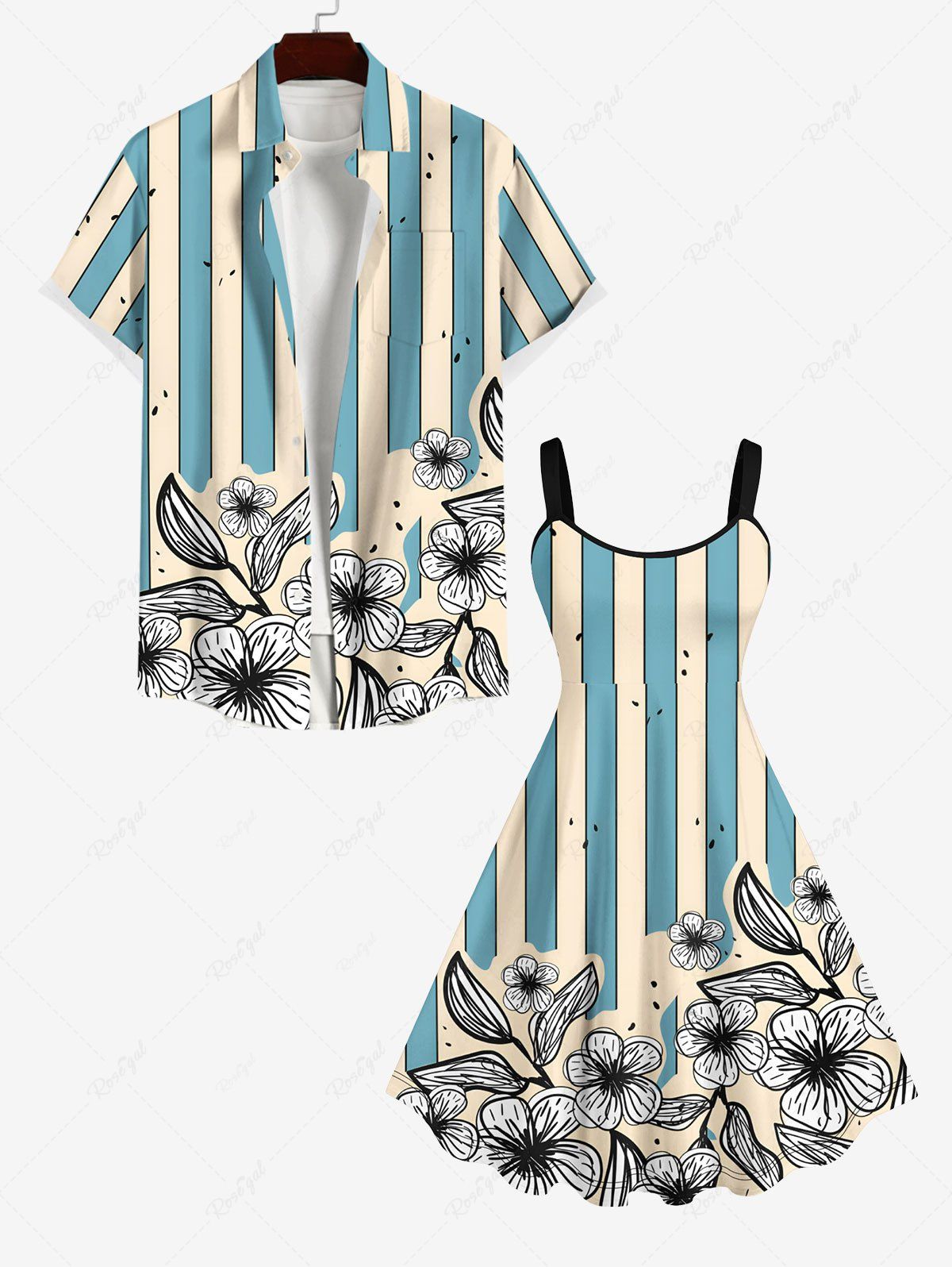 Costume de Plage Grande Taille Imprimé Géométrique à Rayures Colorées Vert clair 
