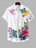Tropical Leaf Hibiscus Flowers Print Plus Size Matching Hawaii Beach Outfit For Couples -  