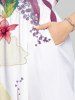 Tropical Leaf Hibiscus Flowers Print Plus Size Matching Hawaii Beach Outfit For Couples -  