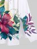 Tropical Leaf Hibiscus Flowers Print Plus Size Matching Hawaii Beach Outfit For Couples -  