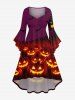 Ensemble Costume D'Halloween pour Couples en Forme de Chauve-Souris et Citrouille Grande Taille - Multi-A 