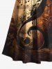 Plus Size Distressed Music Note Print Halloween Costume Crisscross A Line Maxi Dress -  