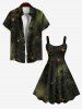 Robe D'Halloween Costume Teinté Toile D'Araignée Imprimée de Grande Taille - Multi-A S