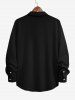 Plus Size Halloween Costume Pumpkin Ghost Owl Tree Print Buttons Long Sleeve Shirt For Men -  
