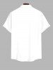 Plus Size Ink Painting Smoke Print Hawaii Button Pocket Shirt For Men -  