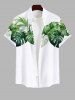 Tenue de Plage à Imprimé Feuilles Tropicales Grande-Taille pour Couples - Blanc 