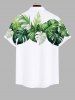 Tenue de Plage à Imprimé Feuilles Tropicales Grande-Taille pour Couples - Blanc 
