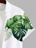 Tenue de Plage à Imprimé Feuilles Tropicales Grande-Taille pour Couples - Blanc 