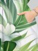 Tenue de Plage à Imprimé Feuilles Tropicales Grande-Taille pour Couples - Blanc 