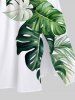 Tenue de Plage à Imprimé Feuilles Tropicales Grande-Taille pour Couples - Blanc 