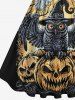 Halloween Costume Pumpkin Ghost Owl Tree Print Plus Size Matching Outfit For Couples -  