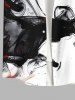 Tenue de Plage à Imprimé Peinture à Encre Grande-Taille pour Couples - Blanc 