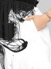 Tenue de Plage à Imprimé Peinture à Encre Grande-Taille pour Couples - Blanc 