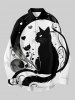 Ensemble Costume D'Halloween pour Couples en Forme de Coeur Fleurs et Fantôme Grande Taille - Noir 
