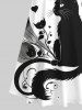 Ensemble Costume D'Halloween pour Couples en Forme de Coeur Fleurs et Fantôme Grande Taille - Noir 