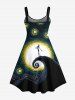 Décoration D'Halloween Robe Poupée Lune Squelette Peinture à L'huile pour Couples - Noir 
