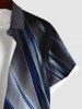 Plus Size Ombre Glitter Light Beam 3D Print Buttons Pocket Hawaii Shirt For Men -  