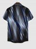 Plus Size Ombre Glitter Light Beam 3D Print Buttons Pocket Hawaii Shirt For Men -  