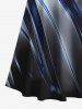 Plus Size Ombre Glitter Light Beam 3D Print Cold Shoulder Crisscross Hawaii Maxi Dress -  