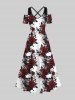 Halloween Costume Skulls Rose Flower Print Plus Size Matching Outfit For Couples -  