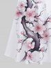 Peach Blossom Flower Print Plus Size Matching Hawaii Beach Outfit For Couples -  