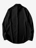Plus Size Pumpkin Chain Colorblock Print Halloween Button Shirt For Men -  