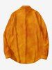 Chemise D'Halloween Boutonné Branche D'Arbre Lune Imprimée Grande Taille pour Homme - Orange Foncé 6XL