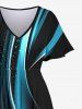 Plus Size Galaxy Glitter Light Beam 3D Print Split Hawaii Midi Dress -  