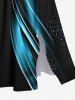 Robe Hawaiienne Mi-longue Imprimé Galaxie 3D à Paillettes Grande Taille - Noir 5X