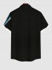 Plus Size Galaxy Glitter Light Beam 3D Print Buttons Pocket Hawaii Shirt For Men -  