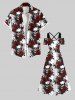 Plus Size Halloween Costume Skulls Rose Flower Print Cold Shoulder Crisscross Maxi Dress -  