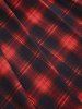 Plus Size Plaid Patchwork PU Leather Stripes Grommets Asymmetrical Skirt -  