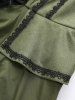 Plus Size Lace Up Ruffles Ruched Lettuce Hem Split Flare Sleeve Cold Shoulder 2 In 1 Dress -  