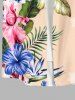 Costume de Plage Grande Taille Imprimé à Fleurs et Feuilles Tropicales - Multi-A 