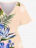 Costume de Plage Grande Taille Imprimé à Fleurs et Feuilles Tropicales - Multi-A 