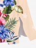Costume de Plage Grande Taille Imprimé à Fleurs et Feuilles Tropicales - Multi-A 