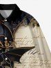 Ensemble Costume D'Halloween Imprimé Journal et Chauve-souris Grande Taille pour Couples - Noir 