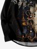 Ensemble Costume D'Halloween Imprimé Journal et Chauve-souris Grande Taille pour Couples - Noir 