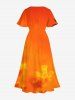 Coconut Tree Ombre Sky Dusk Cloud Print Plus Size Matching Hawaii Beach Outfit For Couples -  