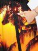 Coconut Tree Ombre Sky Dusk Cloud Print Plus Size Matching Hawaii Beach Outfit For Couples -  