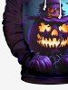 Plus Size Halloween Costume Pumpkin Lantern Hat Skull Tree Print Hoodie For Men -  