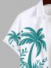 Hawaïen à Imprimé Cocotiers et Etoiles de Mer avec Coquillages Grande-Taille pour Couples - Blanc 