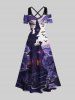 Halloween Costume Moon Bat Castle Tree Print Plus Size Matching Outfit For Couples -  
